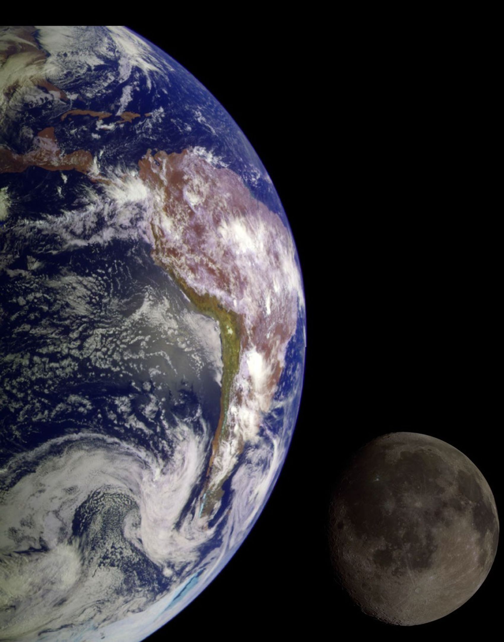 Earth and moon