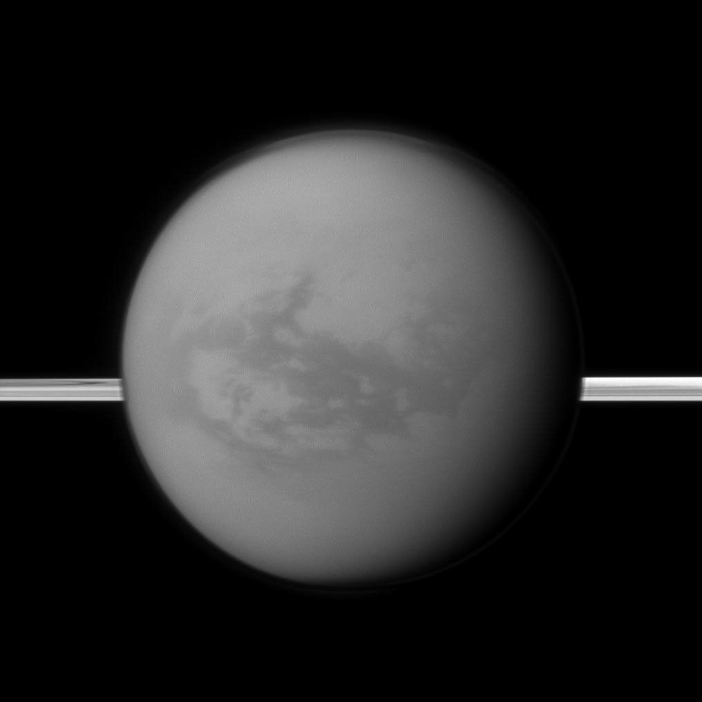 Titan and Saturn's rings