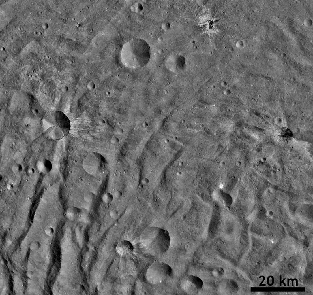 Ray Craters in Vesta's South Polar Region