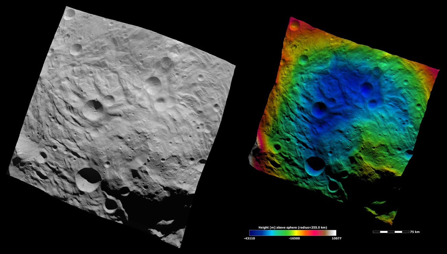 Topography of Vesta's South Polar Region IV
