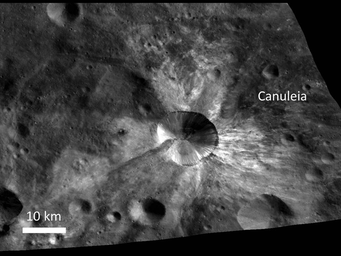 Bright Rays from Canuleia Crater
