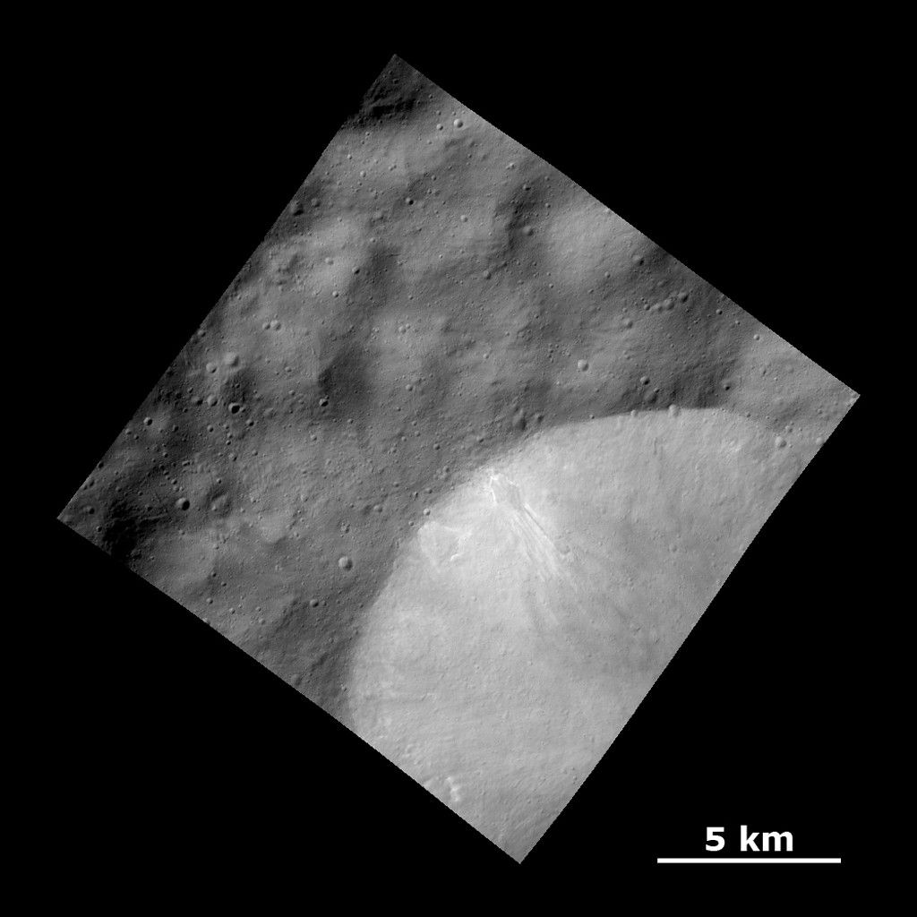 Bright Material Deposits in Crater Wall