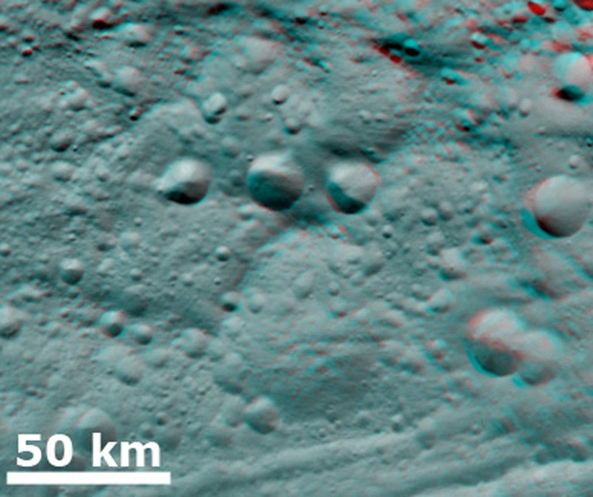3-D Image of Degraded Craters