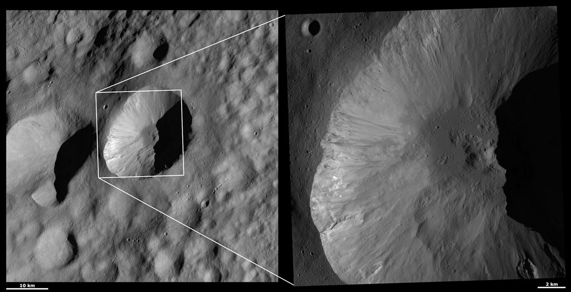 HAMO and LAMO Images of Licinia Crater