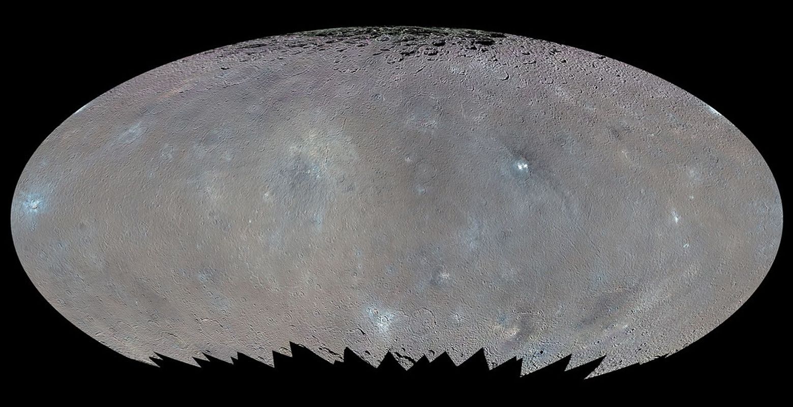 Color Map of Ceres (Elliptical Projection)