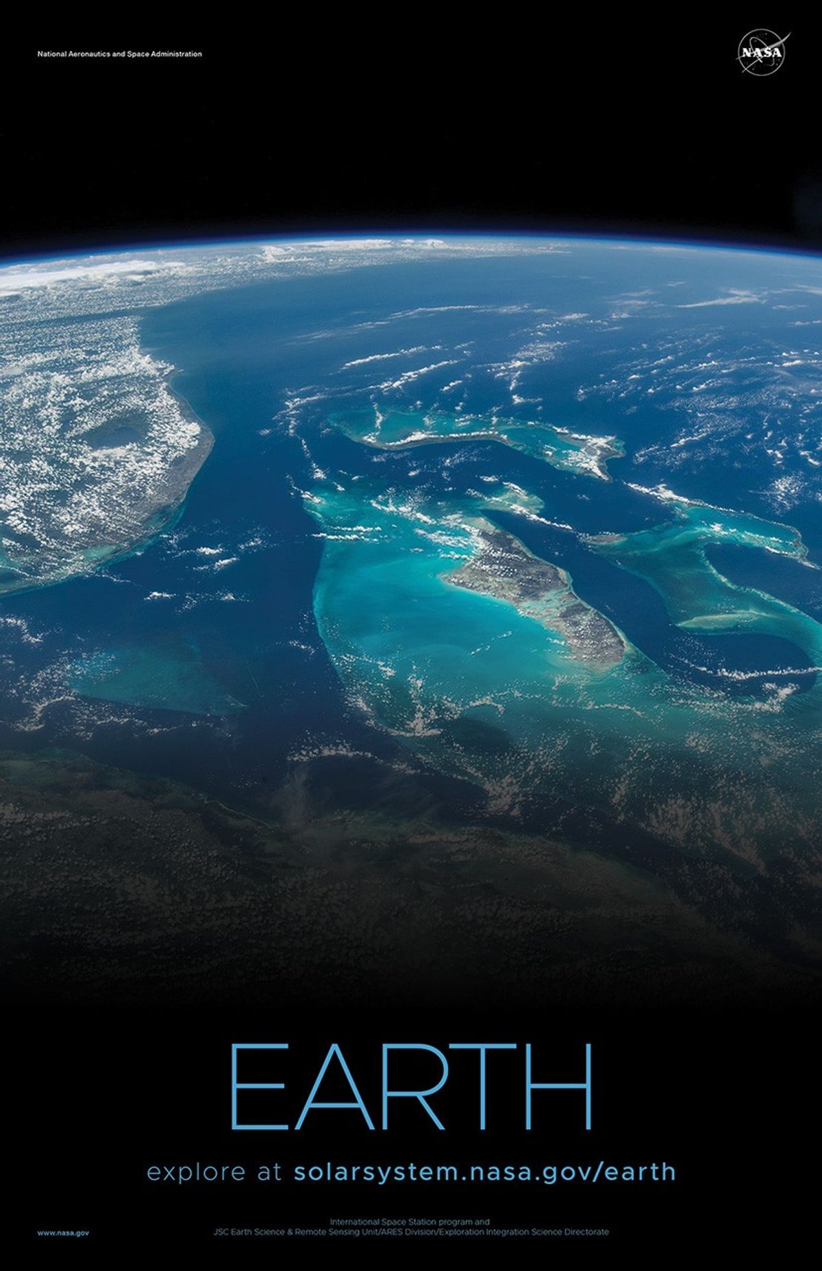Close up of islands and oceans on Earth.