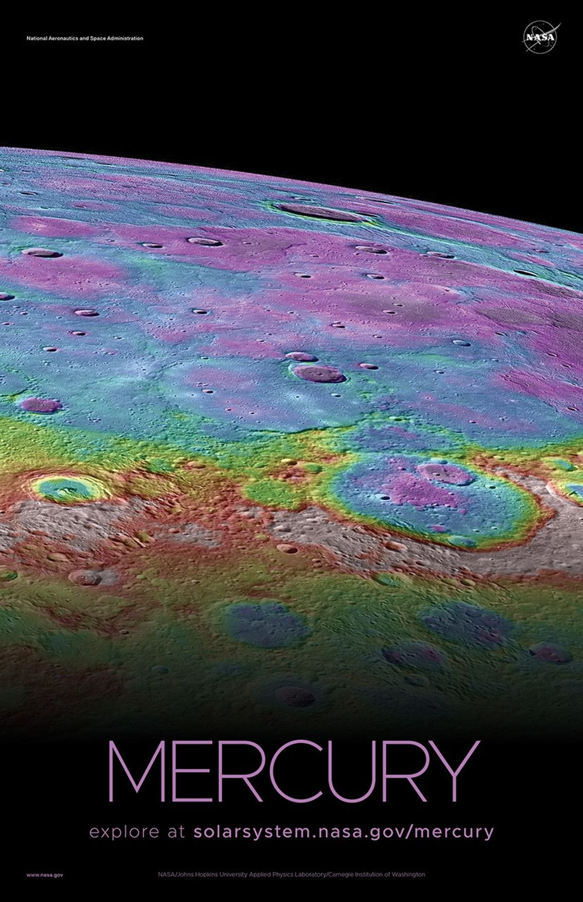 Color-enhanced view of the limb of Mercury.