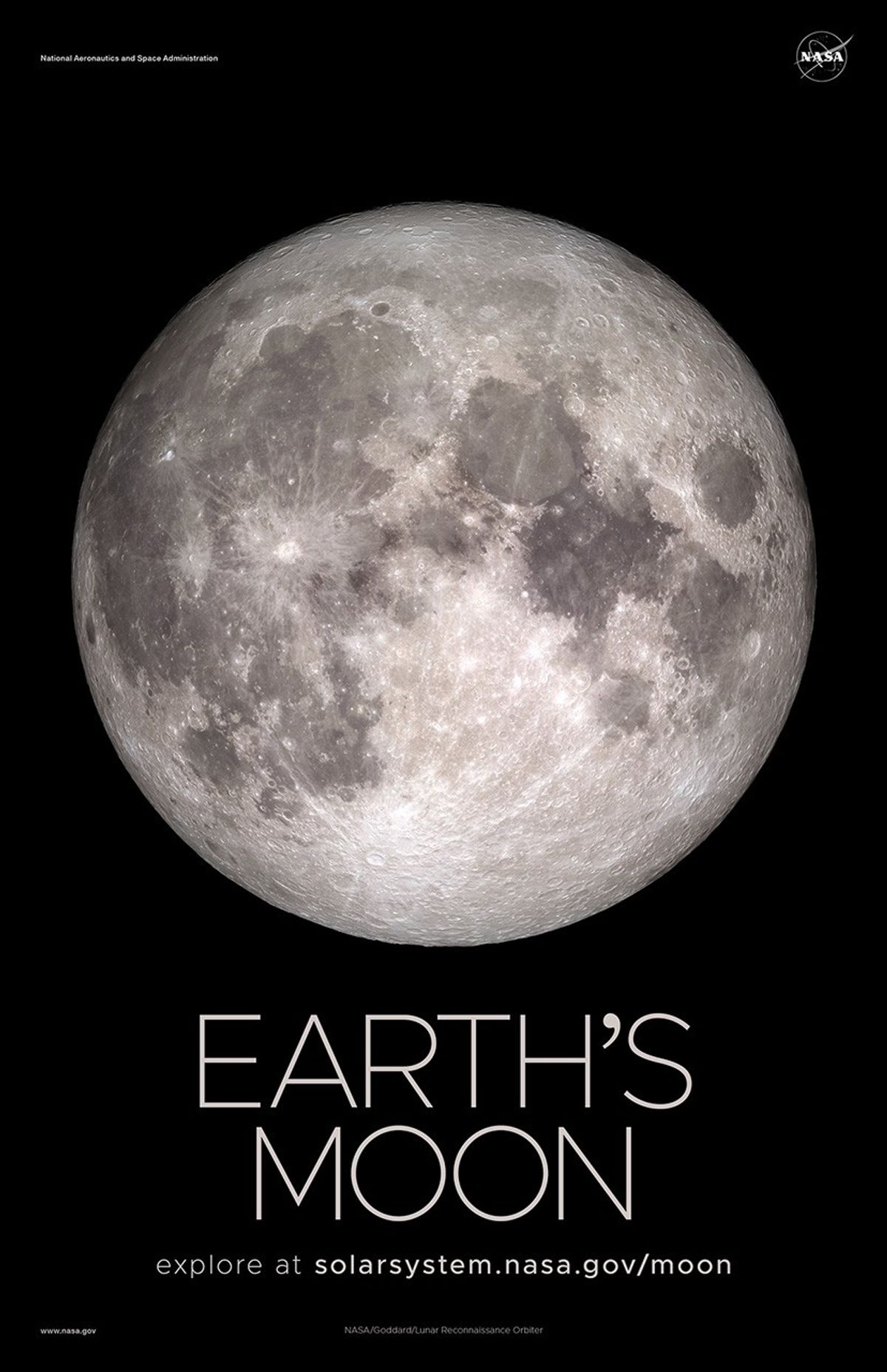 Full disk view of the near side of Earth's Moon.