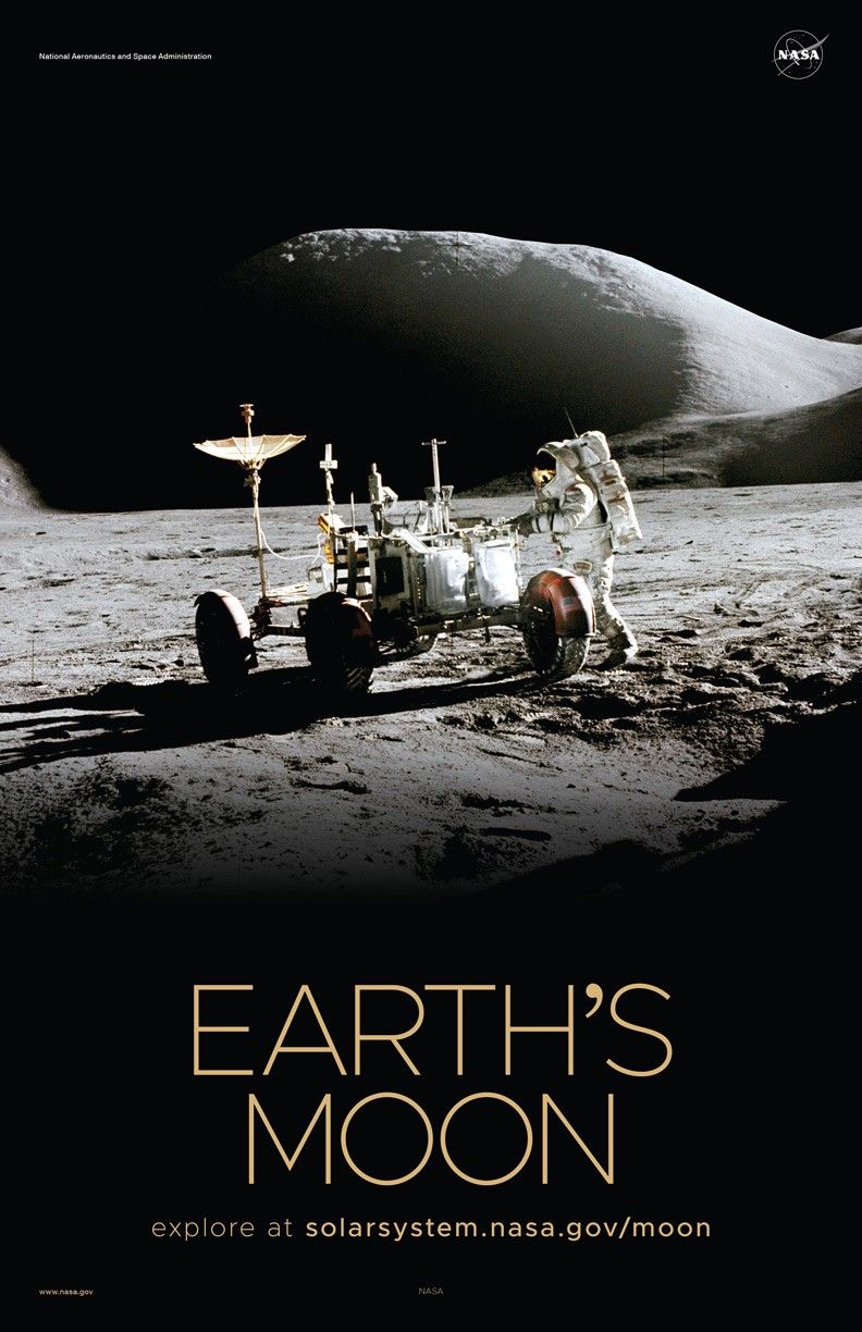 Astronaut in Lunar Roving Vehicle on the Moon.
