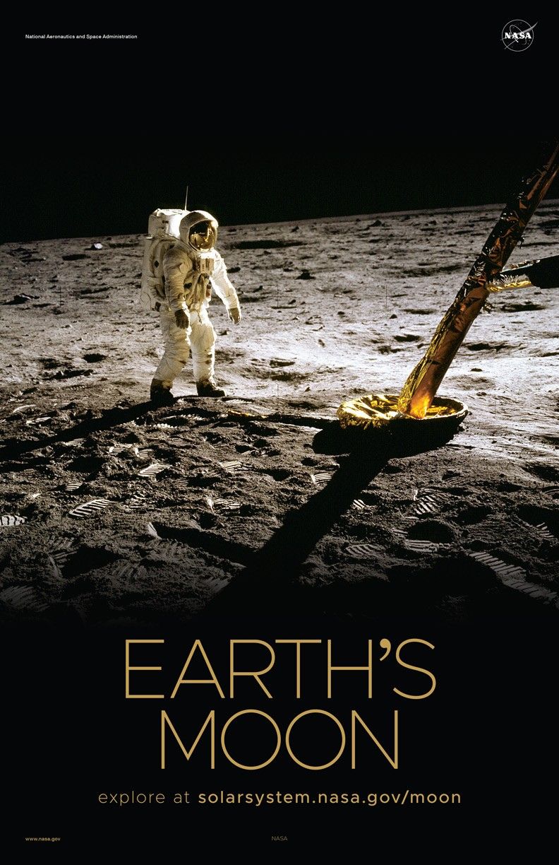 An astronaut walks on the surface of the Moon near a leg of the Lunar Module during the Apollo 11 extravehicular activity.