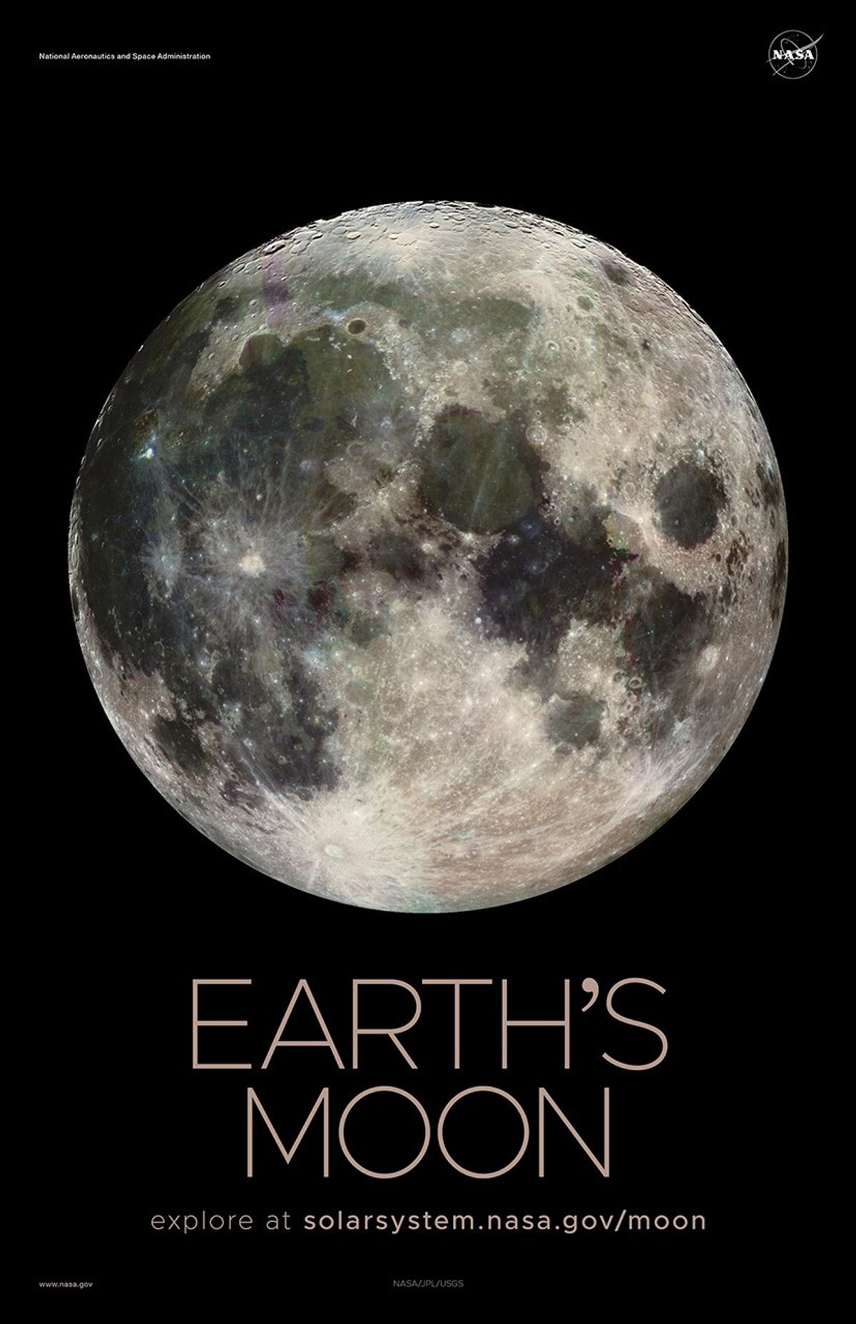 Full disk view of the near side of Earth's Moon.