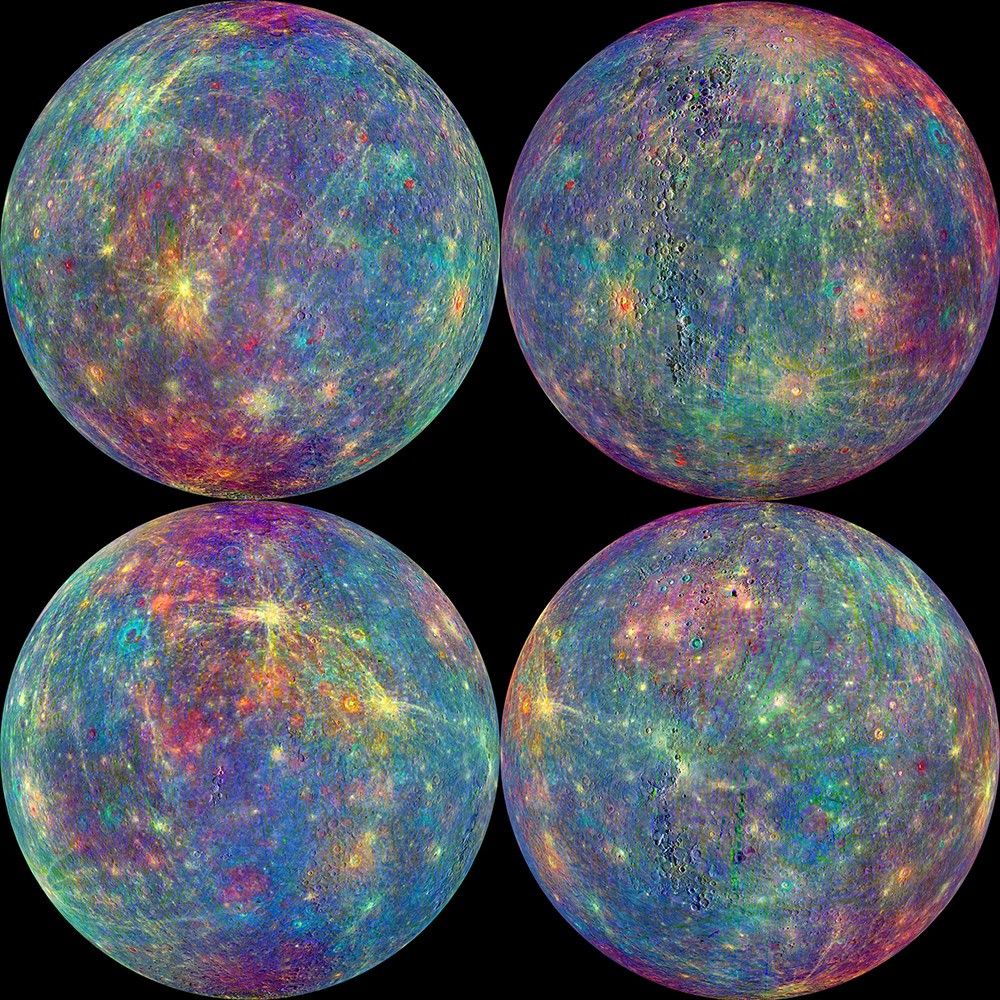 Color enhanced full-globe images.