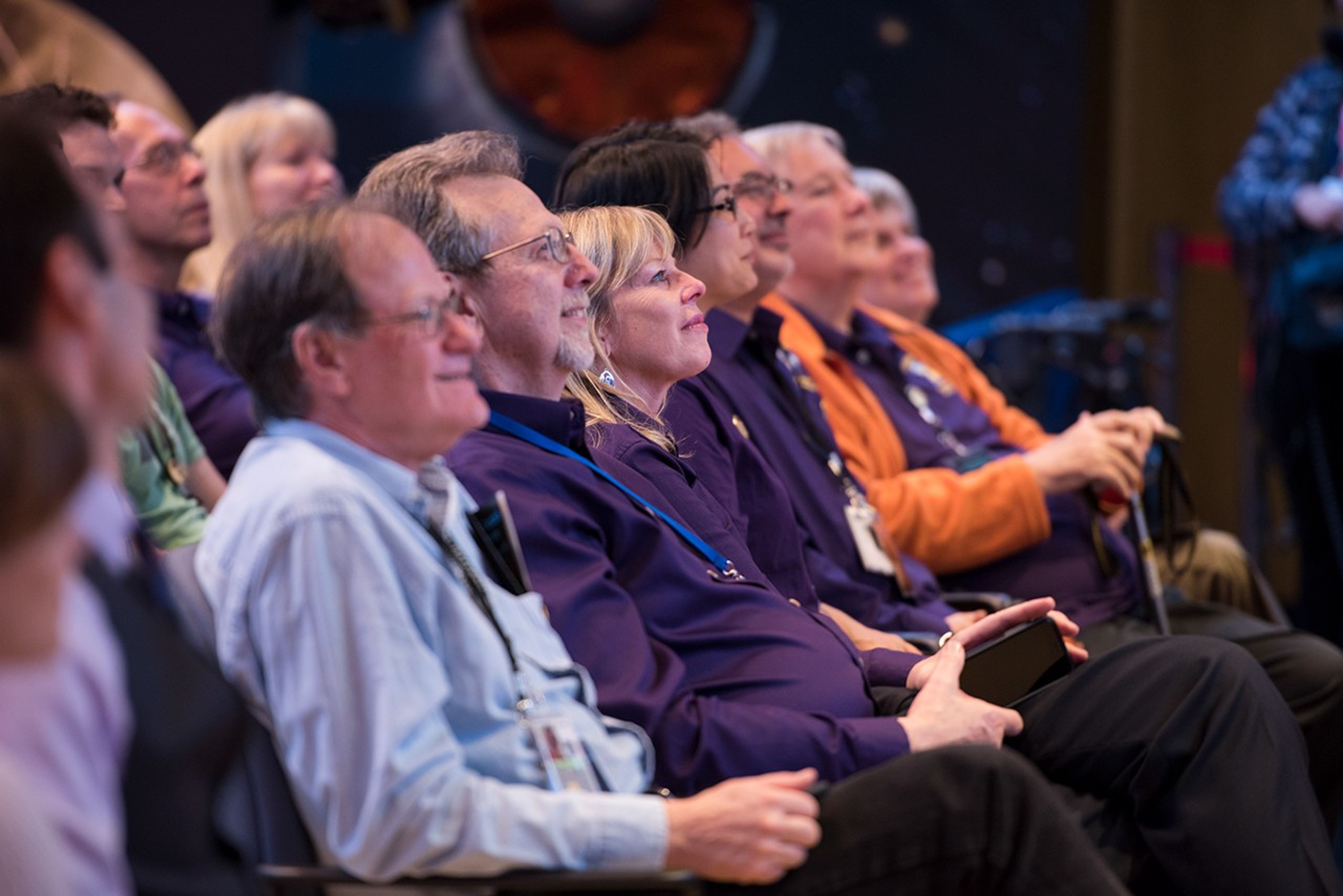 Cassini team member gathered in Von Karman Auditorium