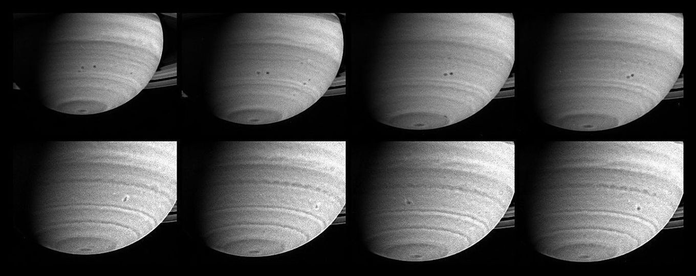 Cassini Captures Merging Storms