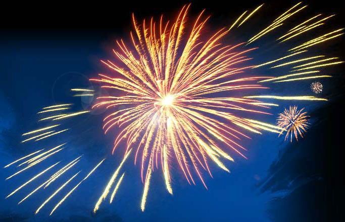 Saturn illustrated as a fireworks display.