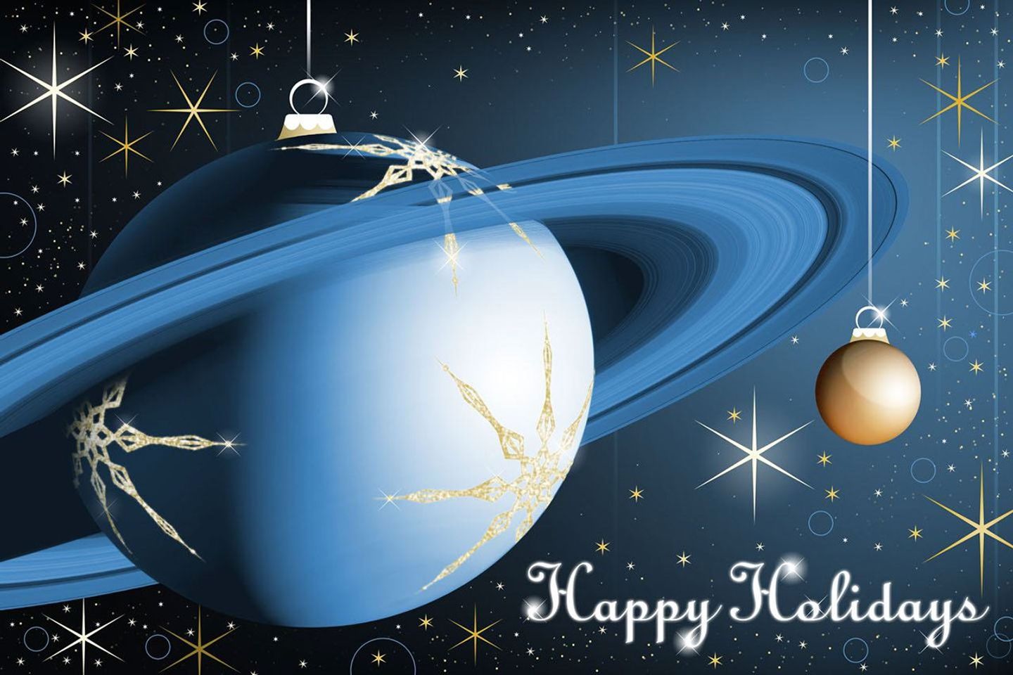 Illustration of Saturn as an ornament.