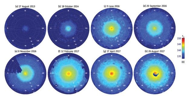 charts of cloud brightness