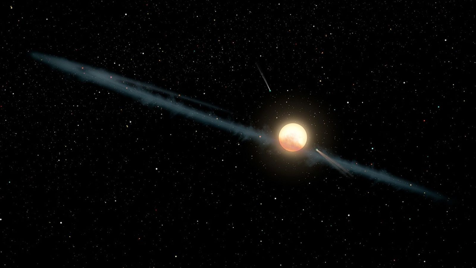 Illustration of dust cloud around distant star