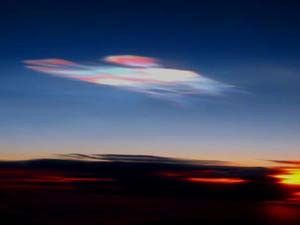 A polar stratospheric cloud on Earth.