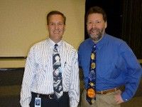 Principal Vallen Thomas with the author