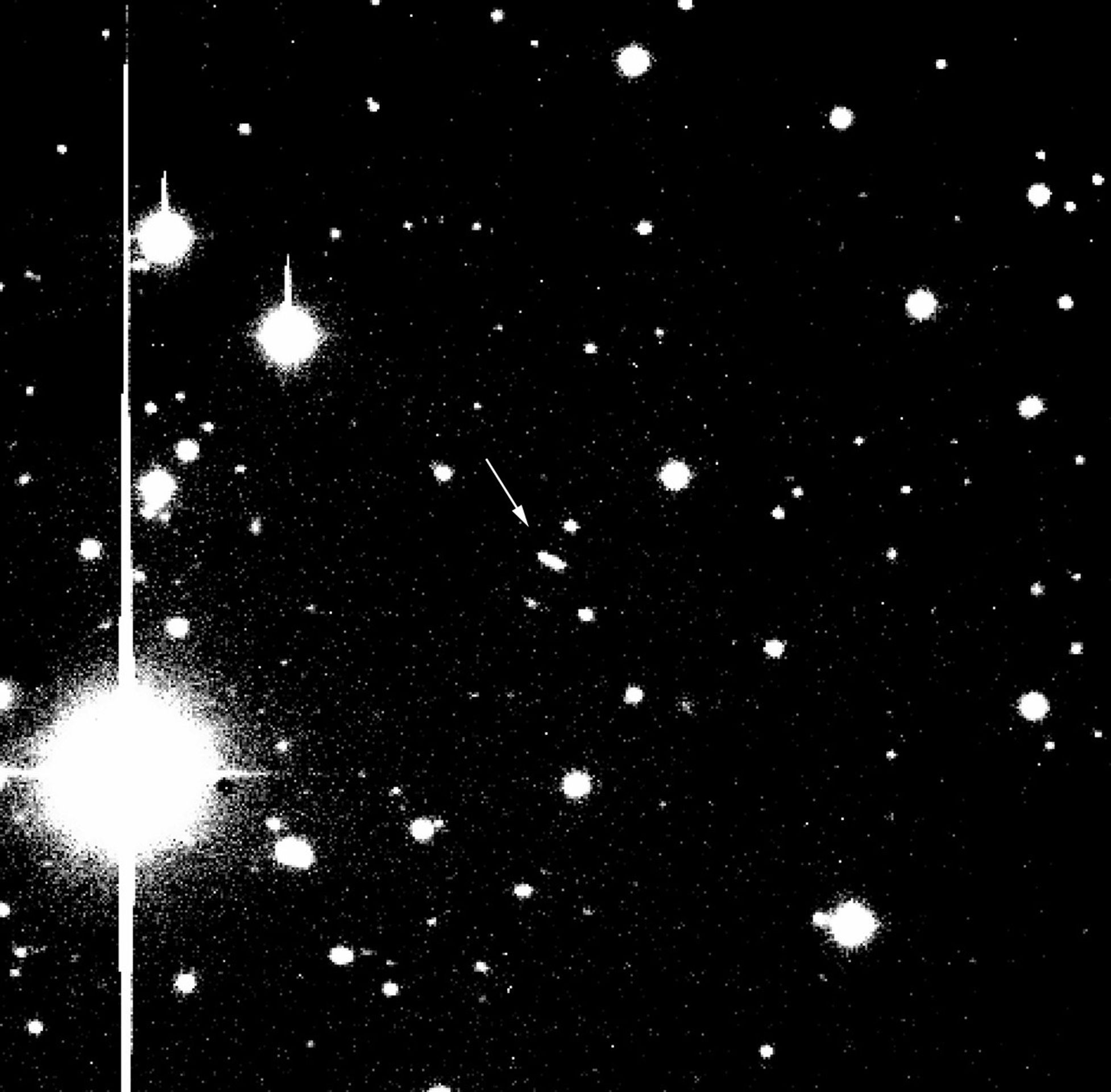 star field with spacecraft in middle