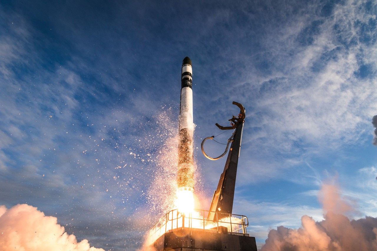 Rocket launching from pad.