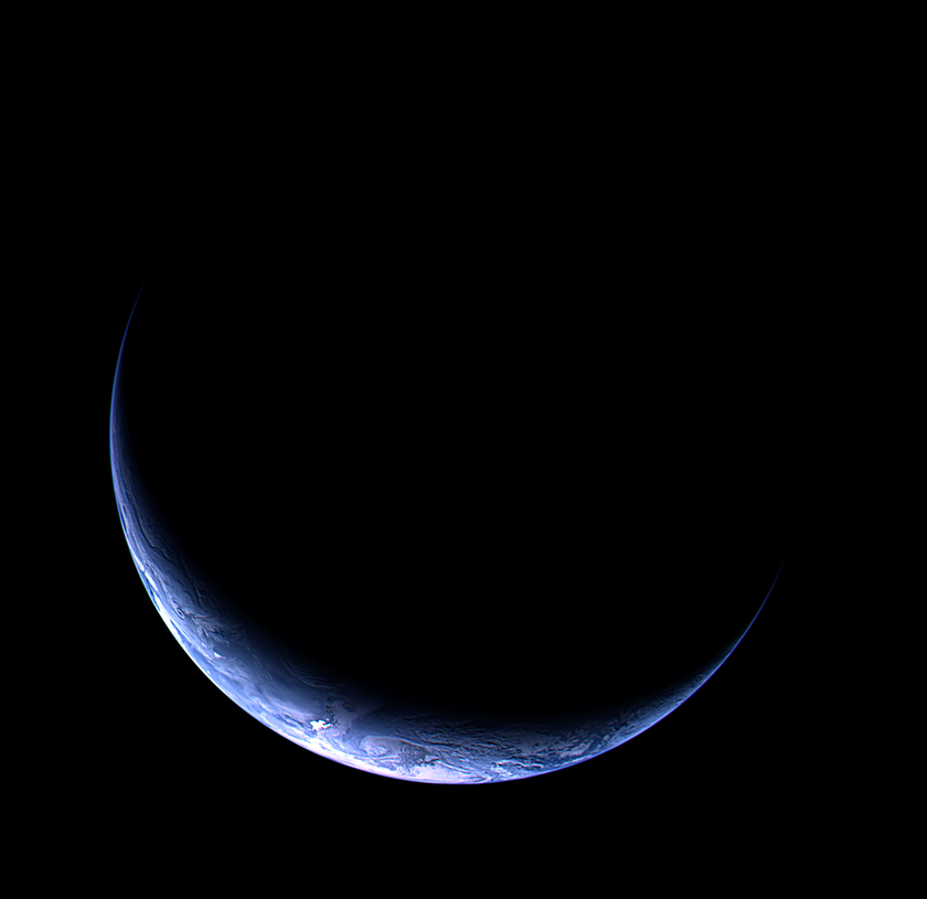 thin crescent earth