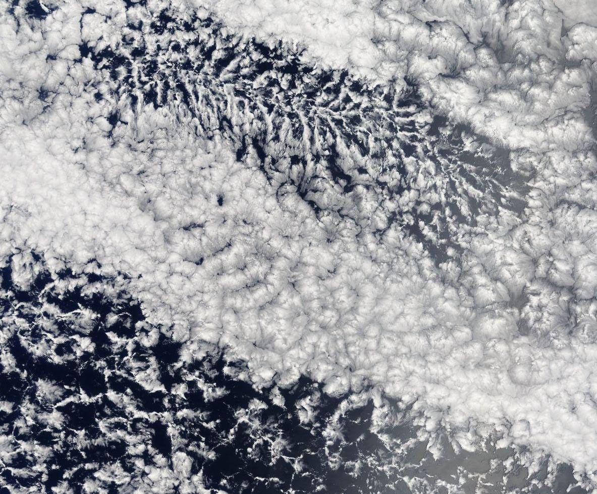 clouds and ocean seen from above