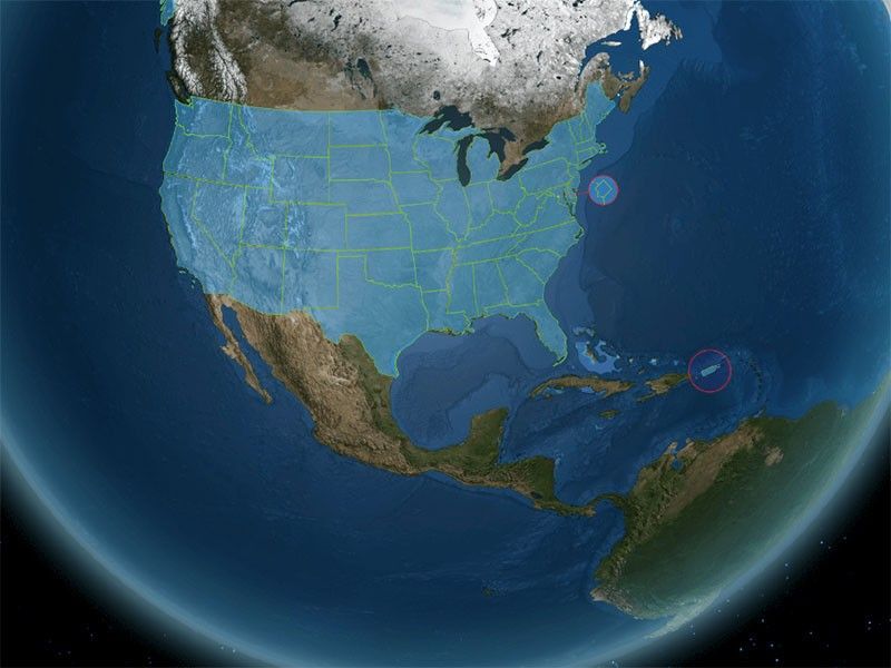 U.S. map on a globe