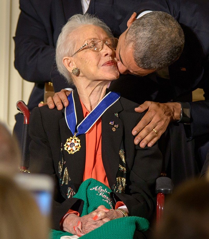 Katherine Johnson with President Obama