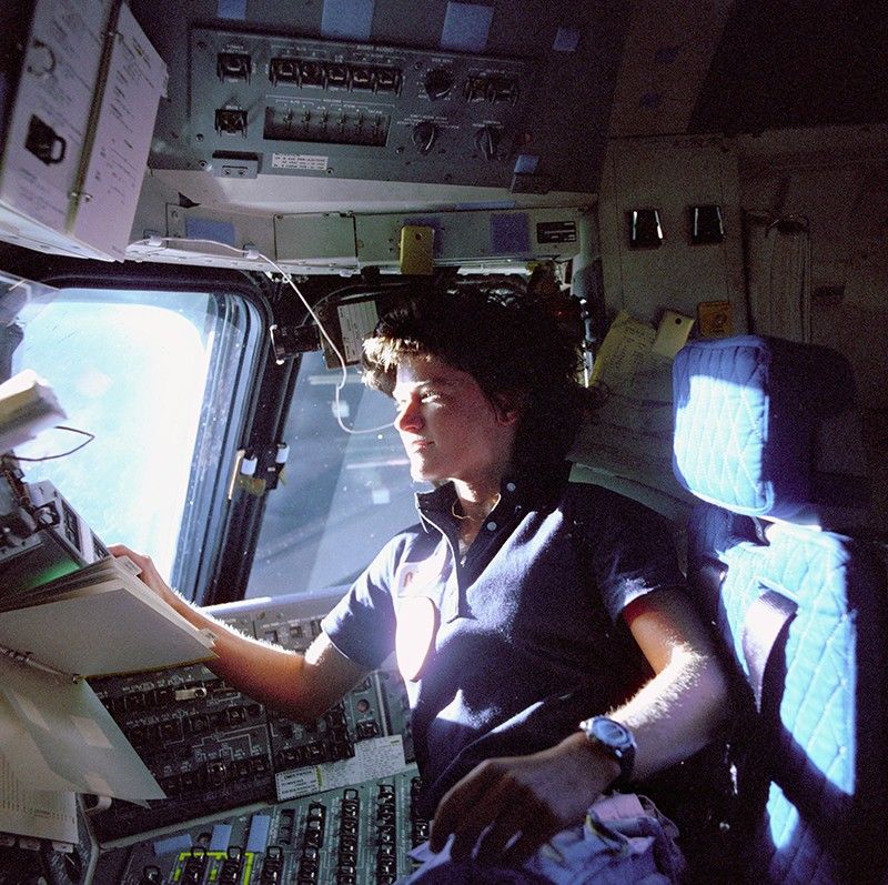 Sally Ride in space