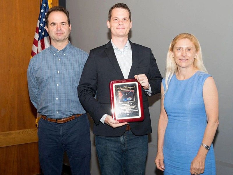 Sam getting an award