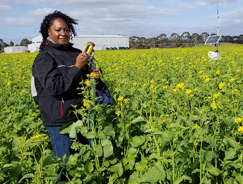 Alicia Joseph in the field