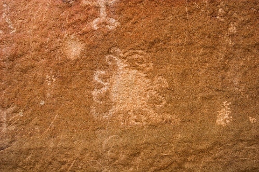 Petroglyph possibly depicting an eclipse