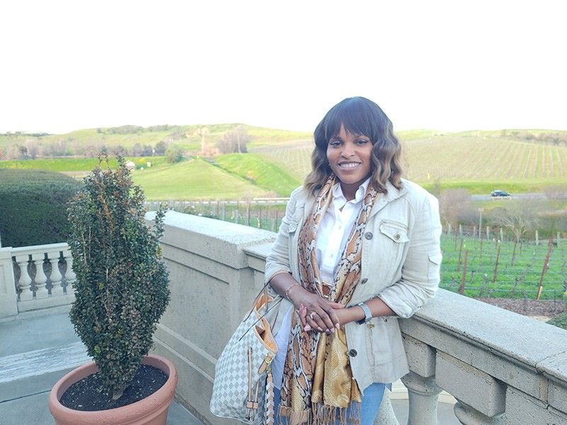 LaShelle Spencer at a vinyard