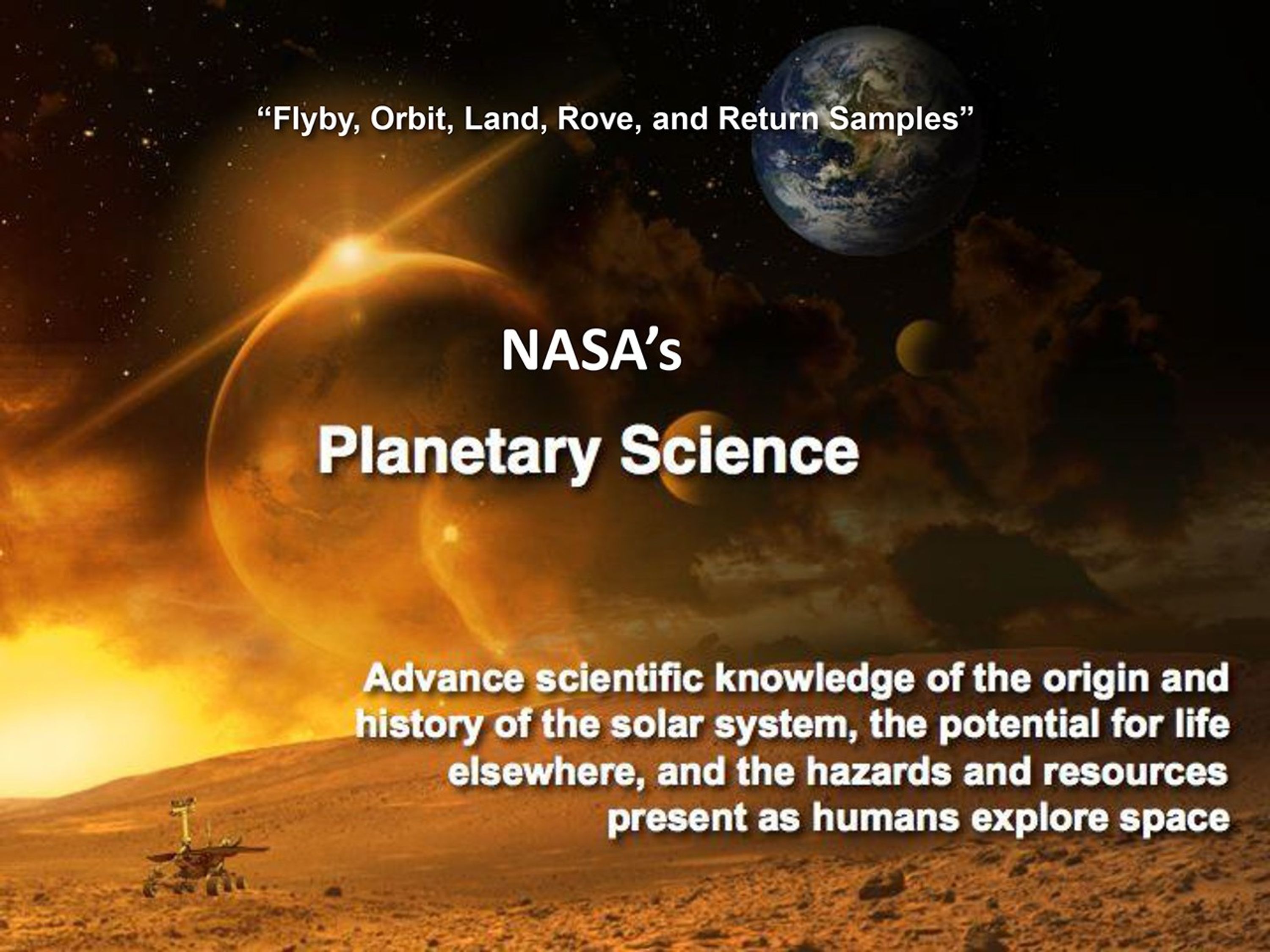 Presentation by Planetary Science Division Director Dr. James Green at University of Maryland Town Hall.