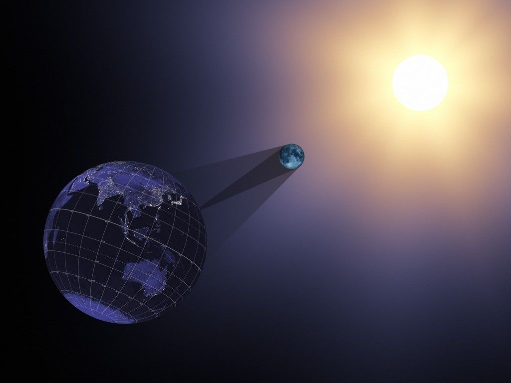 The Moon casts a shadow on Earth