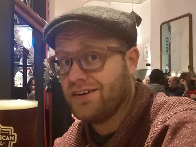 Guillaume relaxing in a pub.