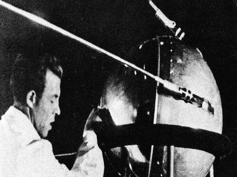 Man with spacecraft