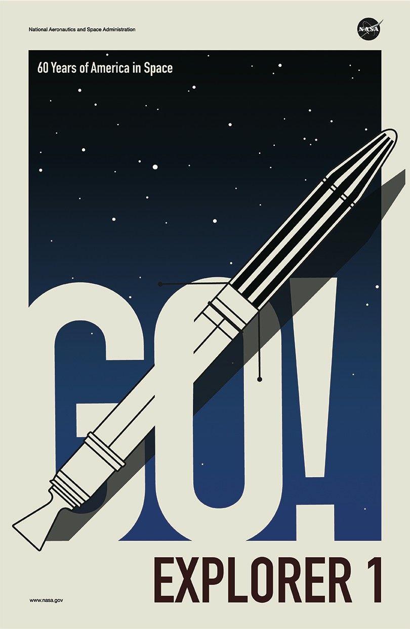 Illustration of Explorer 1 over the word Go!