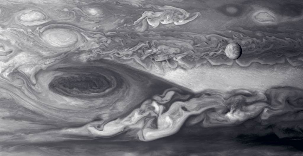 Europa and Jupiter's Great Red Spot