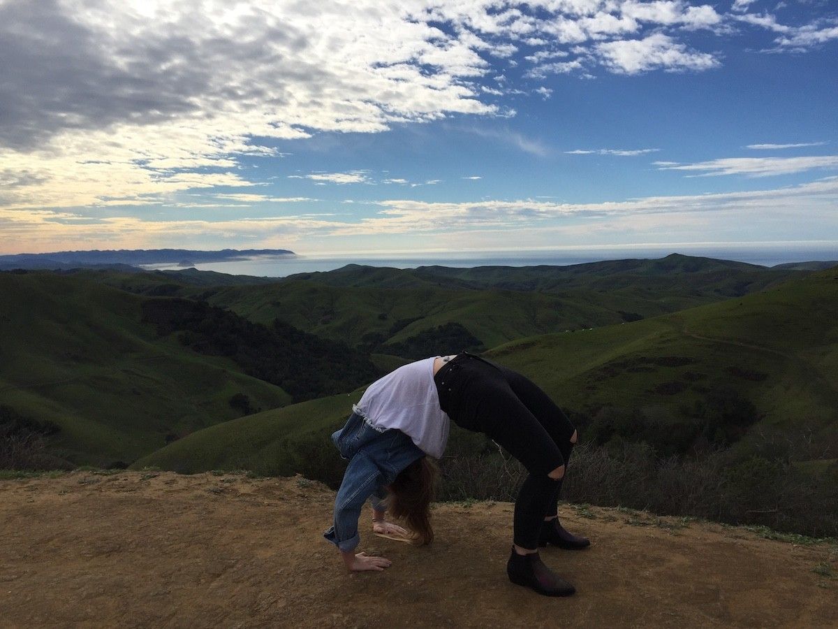 Kristina doing a handstand