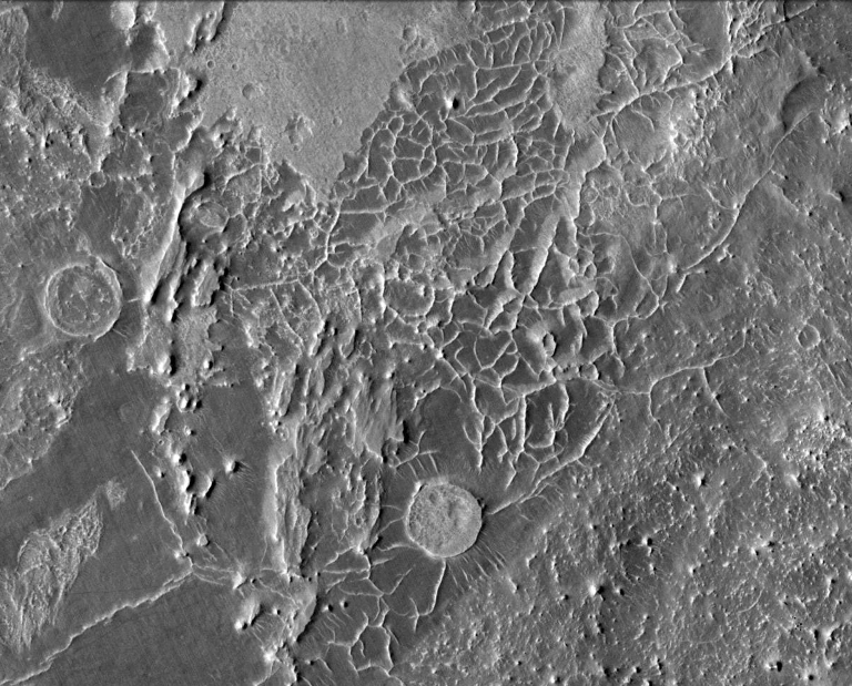 Citizen scientists using Planet Four: Ridges look for networks of polygonal ridges like these, seen by the HiRISE camera on NASA’s Mars Reconnaissance Orbiter. (Credit: NASA/JPL-Caltech/Univ. of Arizona)